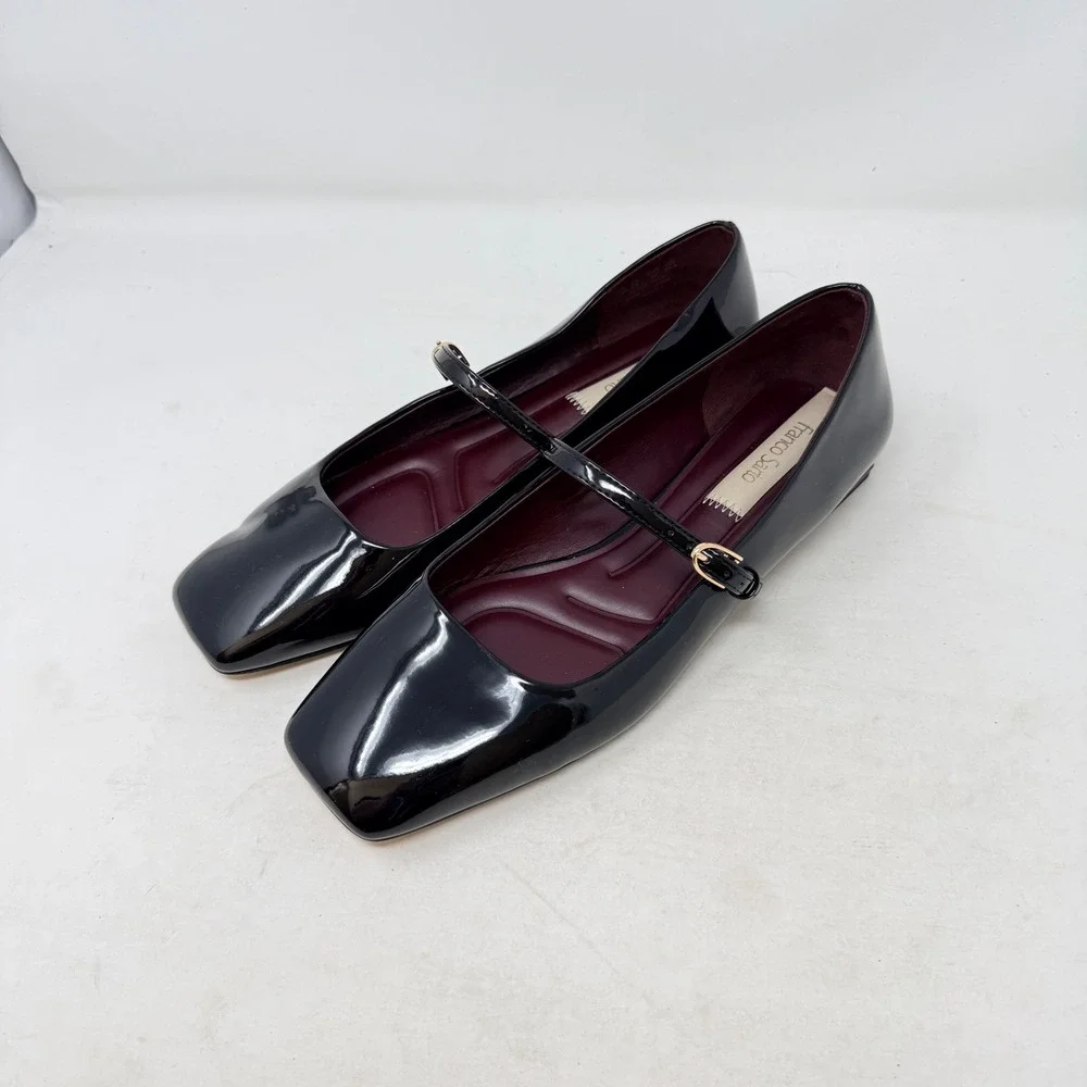 Franco Sarto Mary Jane Flats Black 9M Patent Leather Square Toe Tinsley - Picture 10 of 10